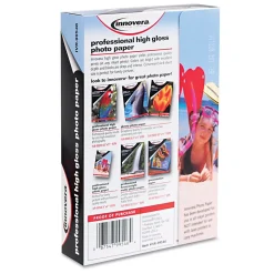 Innovera Photo Paper<Glossy Photo Paper, 4" x 6", 100 Sheets/Pack (IVR99546)
