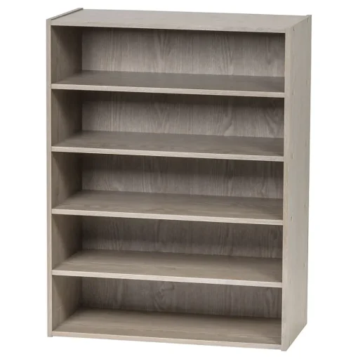 Iris Bookcases<31.51" 5-Shelf Bookcase, Gray (596987)