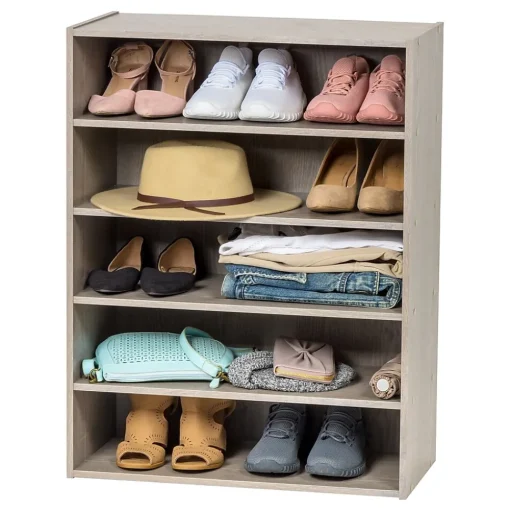 Iris Bookcases<31.51" 5-Shelf Bookcase, Gray (596987)