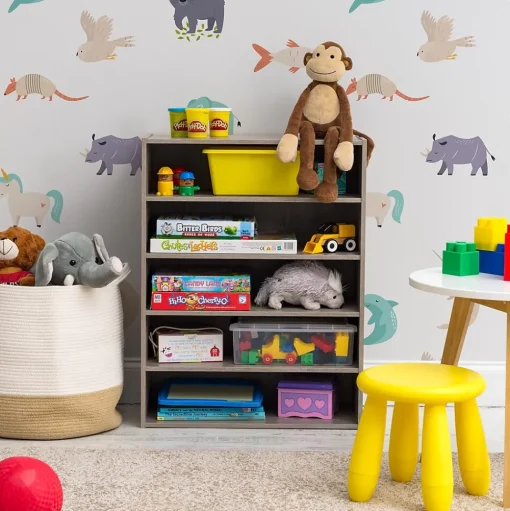 Iris Bookcases<31.51" 5-Shelf Bookcase, Gray (596987)