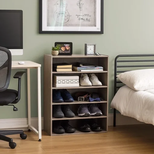 Iris Bookcases<31.51" 5-Shelf Bookcase, Gray (596987)