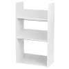Iris Bookcases<3-Tier Tilted Shelf Book Rack, White (596102)