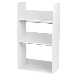 Iris Bookcases<3-Tier Tilted Shelf Book Rack, White (596102)