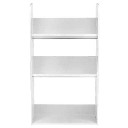 Iris Bookcases<3-Tier Tilted Shelf Book Rack, White (596102)