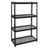 Iron Horse Shelving<2300 lb. Wire Rivet Series 4-Shelf Metal/Wire Deck Shelving Unit, 36"W, Black (22129)
