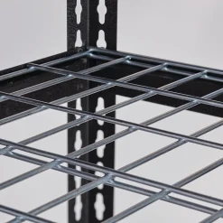 Iron Horse Shelving<2300 lb. Wire Rivet Series 4-Shelf Metal/Wire Deck Shelving Unit, 36"W, Black (22129)