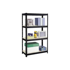 Iron Horse Shelving<Rivet Series 4-Shelf Metal Unit, 30"W, Black (17125)