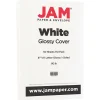 JAM Paper Card Stock<80 lb. Cardstock Paper, 8.5" x 11", White Glossy, 50 Sheets/Pack (01034702F)