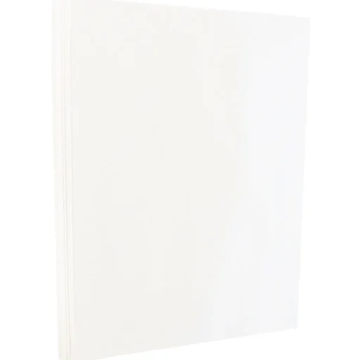 JAM Paper Card Stock<80 lb. Cardstock Paper, 8.5" x 11", White Glossy, 50 Sheets/Pack (01034702F)