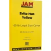 JAM Paper Card Stock<65 lb. Cardstock Paper, 8.5" x 14", Brite Hue Yellow, 50 Sheets/Pack (16730930)