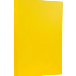 JAM Paper Card Stock<65 lb. Cardstock Paper, 8.5" x 14", Brite Hue Yellow, 50 Sheets/Pack (16730930)