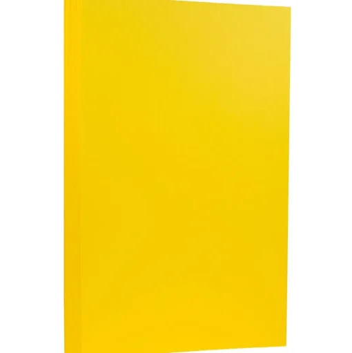 JAM Paper Card Stock<65 lb. Cardstock Paper, 8.5" x 14", Brite Hue Yellow, 50 Sheets/Pack (16730930)