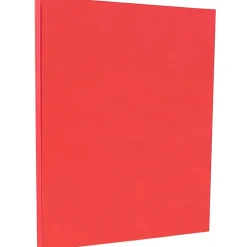 JAM Paper Card Stock<65 lb. Cardstock Paper, 8.5" x 11", Red, 250 Sheets/Ream (101378B)