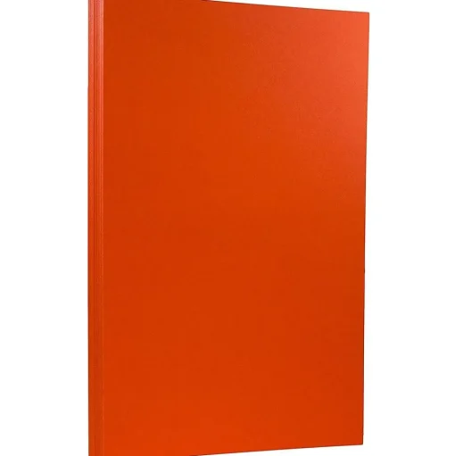 JAM Paper Card Stock<65 lb. Cardstock Paper, 8.5" x 14", Orange Brite Hue, 50 Sheets/Pack (16730931)