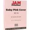 JAM Paper Card Stock<80 lb. Cardstock Paper, 8.5" x 11", Baby Pink, 50 Sheets/Pack (5155791)