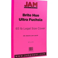 JAM Paper Card Stock<65 lb. Cardstock Paper, 8.5" x 14", Ultra Fuchsia Pink, 50 Sheets/Pack (16730928)