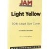 JAM Paper Card Stock<80 lb. Cardstock Paper, 8.5" x 14", Light Yellow, 50 Sheets/Pack (16729341)