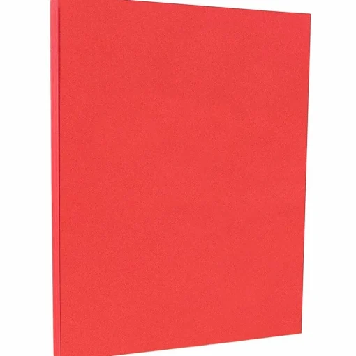 JAM Paper Card Stock<8.5" x 11" Color Cardstock, 65lb, Red, 100/pack (101378G)