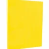 JAM Paper Card Stock<8.5" x 11" Color Cardstock, 65lb, Yellow, 100/pack (104018G)