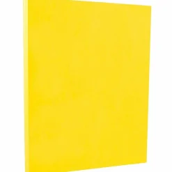 JAM Paper Card Stock<8.5" x 11" Color Cardstock, 65lb, Yellow, 100/pack (104018G)