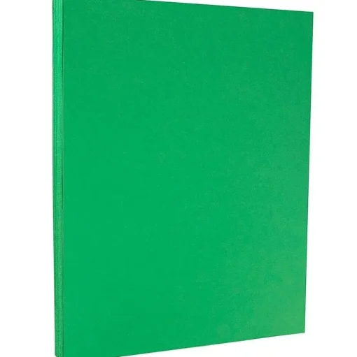JAM Paper Card Stock<8.5" x 11" Colored Cardstock, 65lb, Green, 100/pack (104190G)