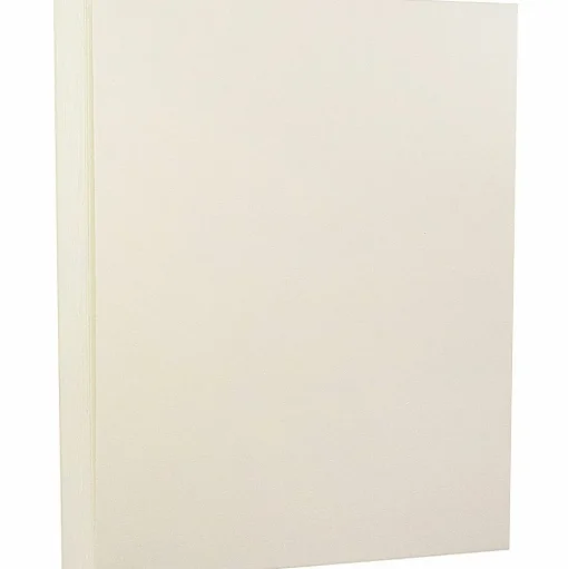 JAM Paper Card Stock<8.5" x 11" Strathmore Cardstock, 88lb, Natural White Linen, 100/pack (144010G)