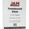 JAM Paper Multipurpose Paper<8.5" x 11" Translucent Clear Vellum Paper, 17 lbs., 70 Brightness, 100 Sheets/Pack (1379)