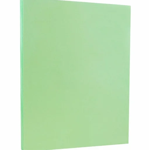 JAM Paper Card Stock<8.5" x 11" Vellum Bristol Cardstock, 67lb, Green, 100/pack (169826G)