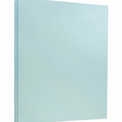 JAM Paper Card Stock<8.5" x 11" Vellum Bristol Cardstock, 110lb, Blue, 100/pack (216916789G)