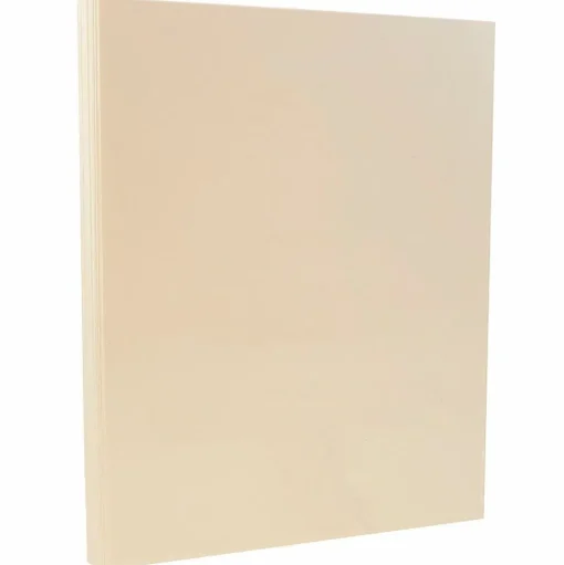 JAM Paper Card Stock<8.5" x 11" Vellum Bristol Index Cardstock, 110lb, Ivory, 100/pack (169851G)