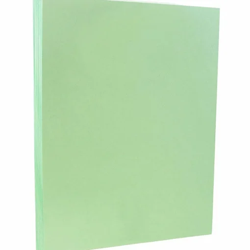 JAM Paper Card Stock<8.5" x 11" Vellum Bristol Cardstock, 110lb, Green, 100/pack (169852G)