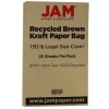 JAM Paper Card Stock<Extra Heavyweight Cardstock Paper, 130 lbs., 8.5" x 14", Brown Kraft, 25 Sheets/Pack (78832697)