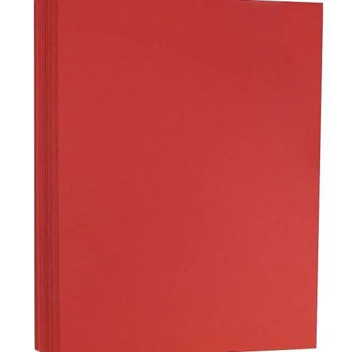 JAM Paper Card Stock<Extra Heavyweight 130 lb. Cardstock Paper, 8.5" x 11", Red, 25 Sheets/Pack (295731621)
