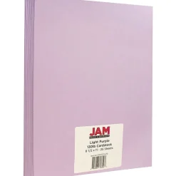 JAM Paper Card Stock<Extra Heavyweight 130 lb. Cardstock Paper, 8.5" x 11", Light Purple, 25 Sheets/Pack (296331629)
