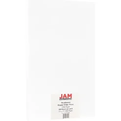 JAM Paper Resume Paper<Ledger Strathmore 11" x 17" Paper, 24 lbs., Bright White Wove, 100 Sheets/Pack (51747084)