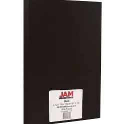 JAM Paper Multipurpose Paper<Legal Matte 8.5" x 14" Multipurpose Paper, 28 lbs., Black, 50 Sheets/Pack (64429500)