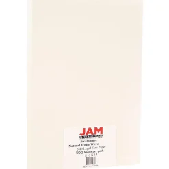 JAM Paper Resume Paper<® Legal Strathmore 24lb Paper, 8.5 x 14, Natural White Wove, 500 Sheets/Ream (2203719139B)