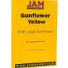 JAM Paper Large Quantity Paper<Matte Colored 8.5" x 14" Copy Paper, 28 lbs., Sunflower Yellow, 50 Sheets/Pack (16729346)
