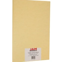 JAM Paper Card Stock<Parchment 65 lb. Cardstock Paper, 8.5" x 14", Antique Gold Yellow, 50 Sheets/Pack (17128864)