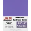 JAM Paper Business Cards<® Printable Business Cards, 3 1/2 x 2, Violet Purple, 100/Pack (22128337)