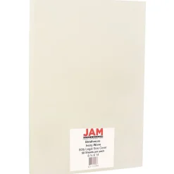 JAM Paper Card Stock<Strathmore 80 lb. Cardstock Paper, 8.5" x 14", Ivory White Wove, 50 Sheets/Pack (17428906)