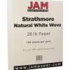 JAM Paper Resume Paper<® Strathmore 28lb Paper, 8.5 x 11, Natural White Wove, 100 Sheets/Pack (194889)