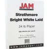 JAM Paper Resume Paper<® Strathmore 24lb Paper, 8.5 x 11, Bright White Laid, 500 Sheets/Ream (300420B)
