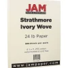 JAM Paper Resume Paper<® Strathmore 24lb Paper, 8.5 x 11, Ivory Wove, 500 Sheets/Ream (191259B)