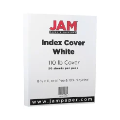JAM Paper Card Stock<Vellum Bristol 110 lb. Cardstock Paper, 8.5" x 11", White Vellum Bristol, 50 Sheets/Pack (169855)