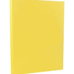 JAM Paper Card Stock<Vellum Bristol 67 lb. Cardstock Paper, 8.5" x 11", Yellow, 50 Sheets/Pack (169838)