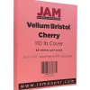 JAM Paper Card Stock<Vellum Bristol Cardstock Paper, 110 lbs., 8.5" x 11", Cherry Red, 50 Sheets/Pack (16932845)