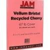 JAM Paper Card Stock<Vellum Bristol 67 lb. Cardstock Paper, 8.5" x 11", Cherry Red, 50 Sheets/Pack (169823)