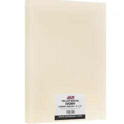 JAM Paper Card Stock<® Vellum Bristol 67lb Cardstock, 11 x 17 Tabloid Coverstock, Ivory, 50 Sheets/Pack (16932837)