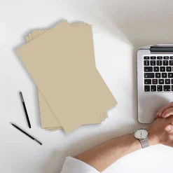 JAM Paper Card Stock<Vellum Bristol Cardstock Paper, 67 lbs., 11" x 17", Tan, 50 Sheets/Pack (16932840)